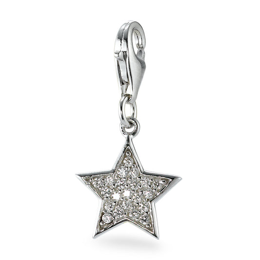 charms srebro Cyrkonia gwiazda Ø11 mm