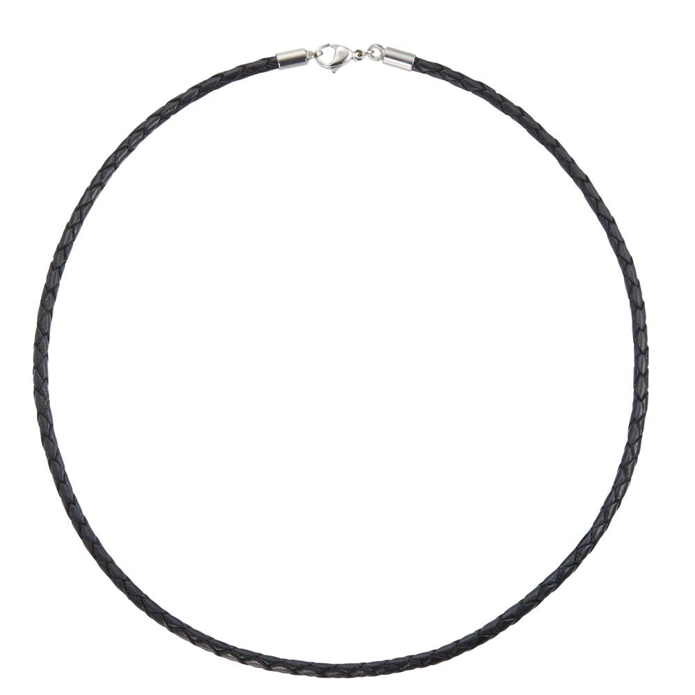Naszyjnik skóra, stal nierdzewna 42 cm Ø3 mm