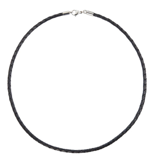 Naszyjnik skóra, stal nierdzewna 42 cm Ø3 mm