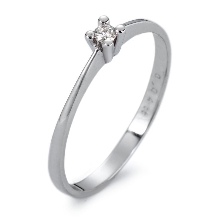 pierścionek zaręczynowy złoto białe 750/18 K Diament biały, 0.04 ct, si rodowany