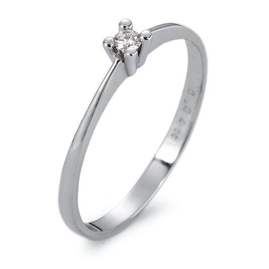 pierścionek zaręczynowy złoto białe 750/18 K Diament biały, 0.04 ct, si rodowany