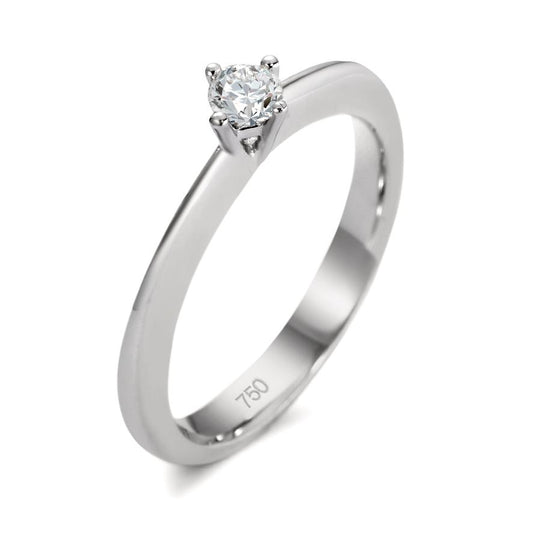 pierścionek zaręczynowy złoto białe 750/18 K Diament biały, 0.15 ct, si rodowany