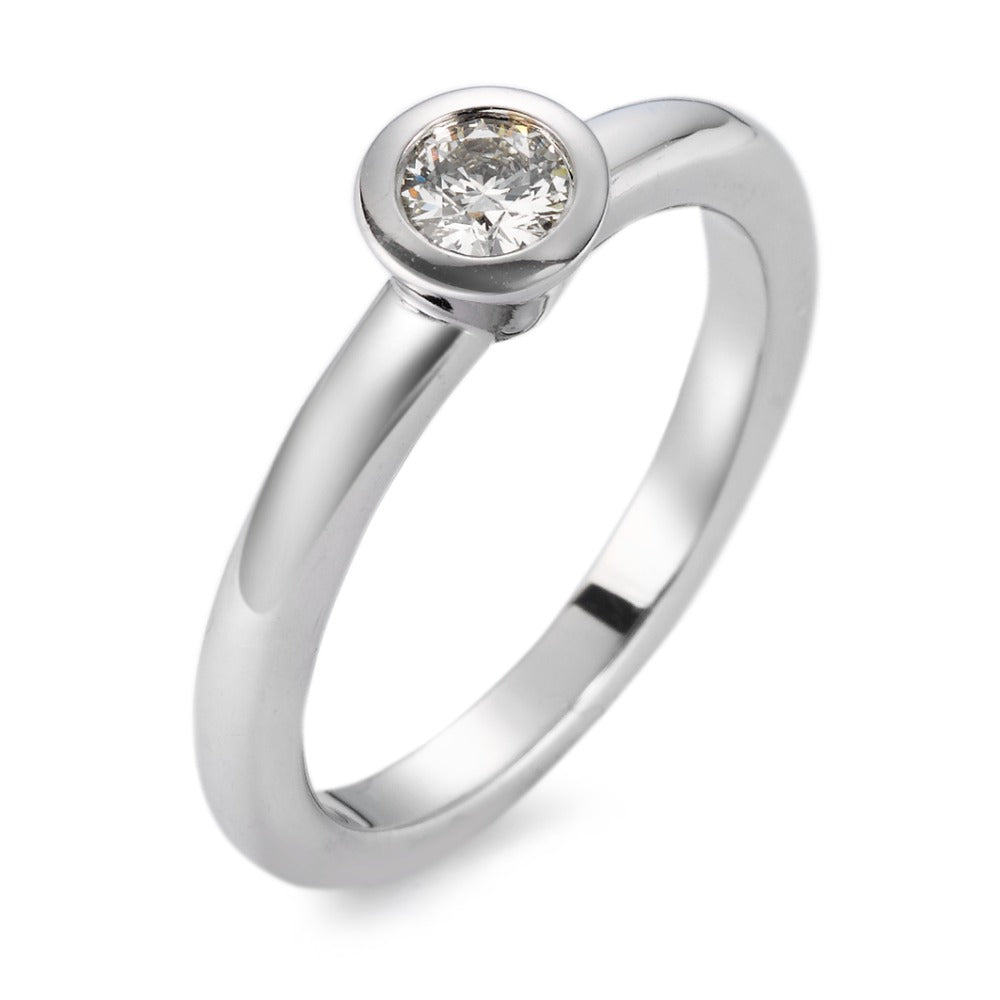 pierścionek zaręczynowy złoto białe 750/18 K Diament biały, 0.20 ct, si rodowany