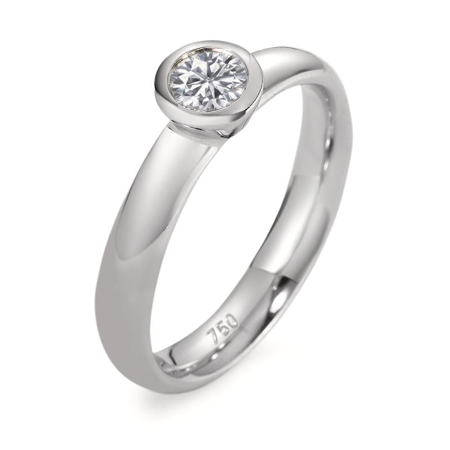 pierścionek zaręczynowy złoto białe 750/18 K Diament biały, 0.25 ct, si rodowany