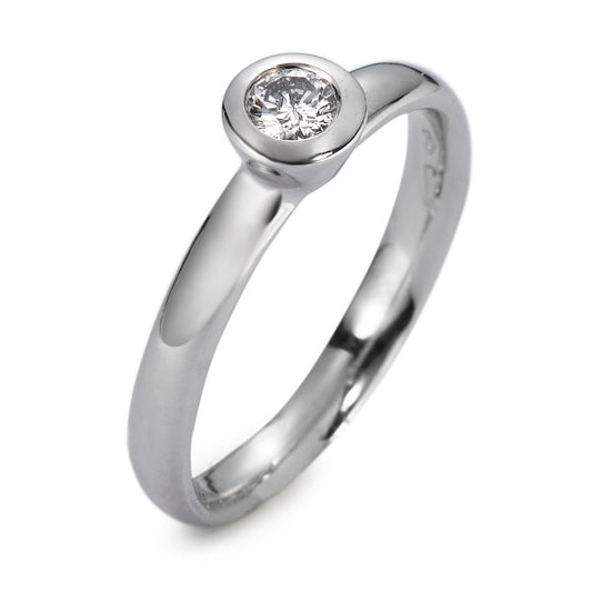 pierścionek zaręczynowy złoto białe 750/18 K Diament biały, 0.15 ct, si rodowany