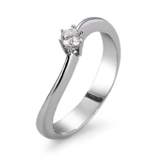 pierścionek zaręczynowy złoto białe 750/18 K Diament biały, 0.15 ct, si rodowany