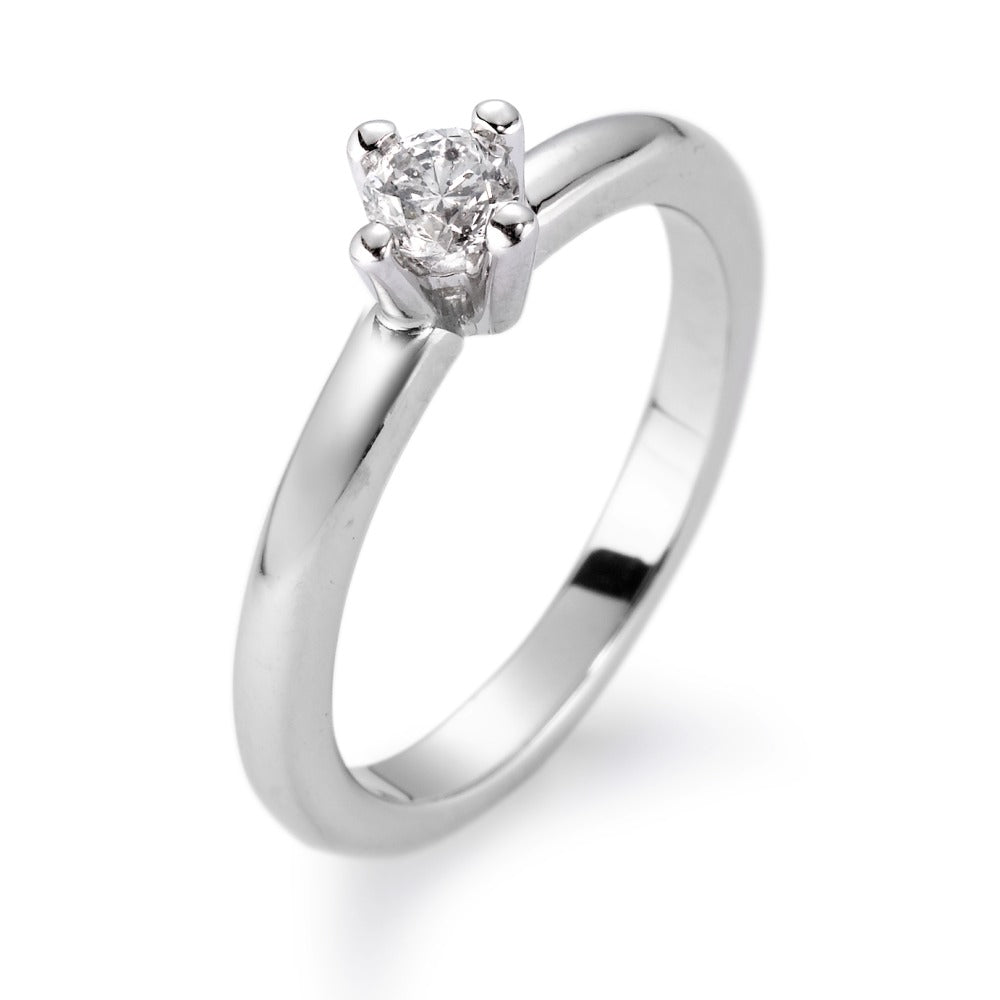pierścionek zaręczynowy złoto białe 750/18 K Diament biały, 0.25 ct, si rodowany