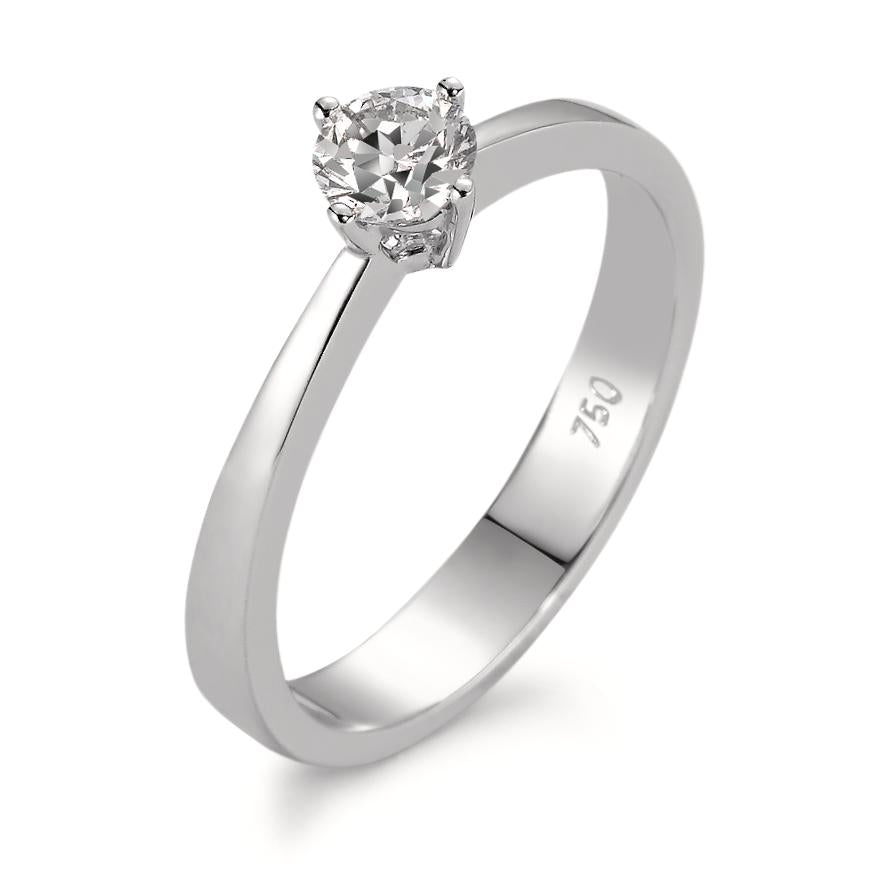 pierścionek zaręczynowy złoto białe 750/18 K Diament biały, 0.30 ct, w-si rodowany