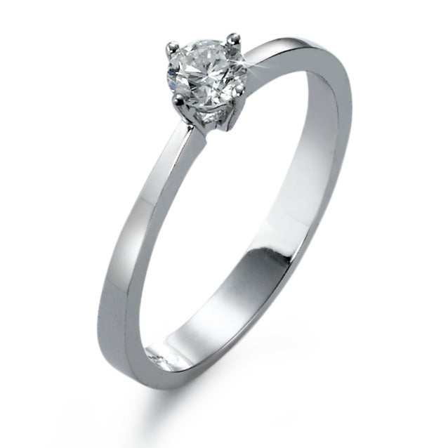 pierścionek zaręczynowy złoto białe 750/18 K Diament biały, 0.30 ct, si rodowany