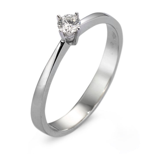 pierścionek zaręczynowy złoto białe 750/18 K Diament biały, 0.10 ct, vsi rodowany