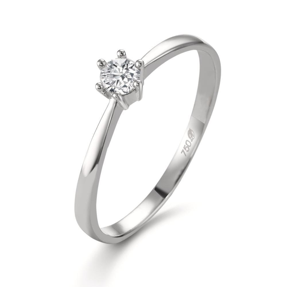 pierścionek zaręczynowy złoto białe 750/18 K Diament biały, 0.15 ct, si