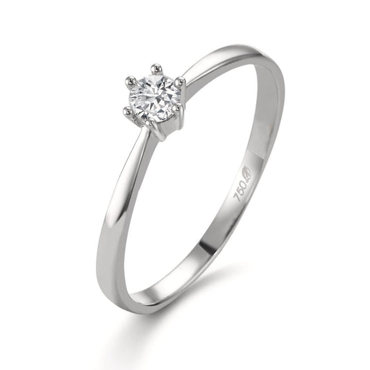 pierścionek zaręczynowy złoto białe 750/18 K Diament biały, 0.15 ct, si