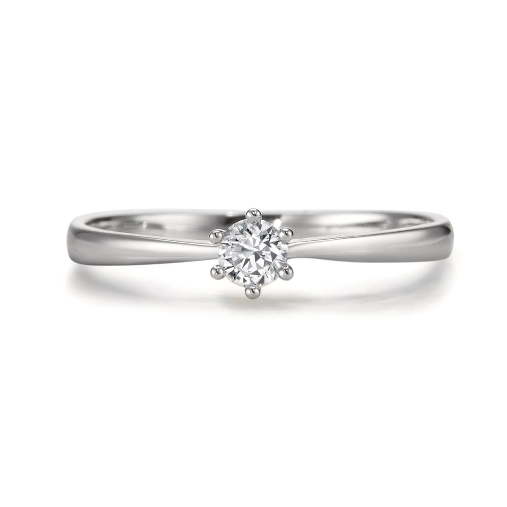 pierścionek zaręczynowy złoto białe 750/18 K Diament biały, 0.15 ct, si