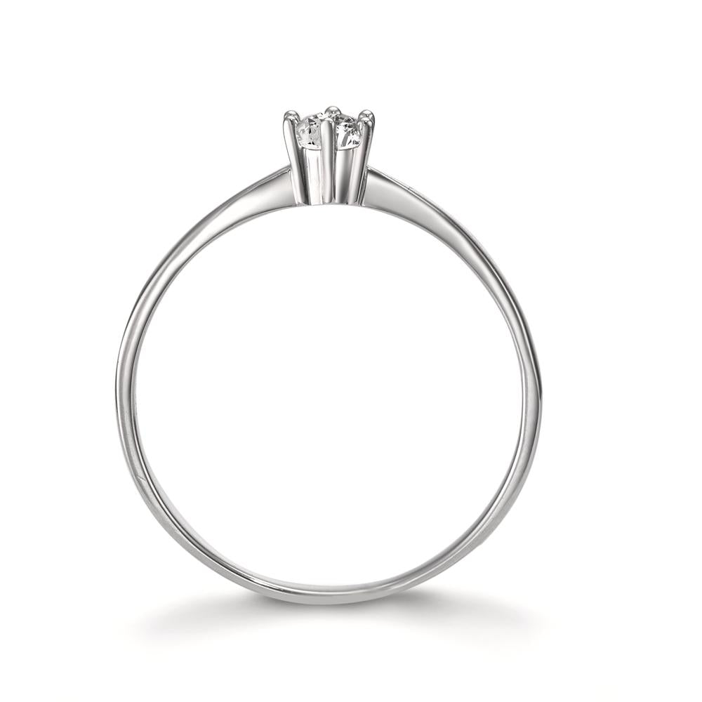 pierścionek zaręczynowy złoto białe 750/18 K Diament biały, 0.15 ct, si