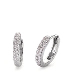 kolczyki koła zatrzaskowe złoto białe 750/18 K Diament 0.24 ct, 38 kamienie, si