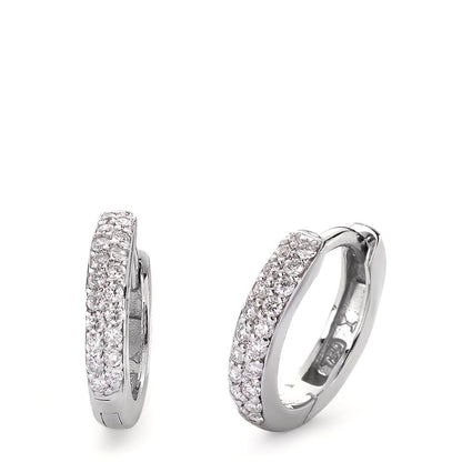 kolczyki koła zatrzaskowe złoto białe 750/18 K Diament 0.24 ct, 38 kamienie, si