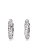 kolczyki koła zatrzaskowe złoto białe 750/18 K Diament 0.24 ct, 38 kamienie, si
