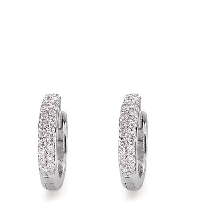 kolczyki koła zatrzaskowe złoto białe 750/18 K Diament 0.24 ct, 38 kamienie, si