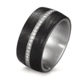 pierścionek stal nierdzewna, węgiel Diament biały, 0.175 ct, 25 kamienie, w-si