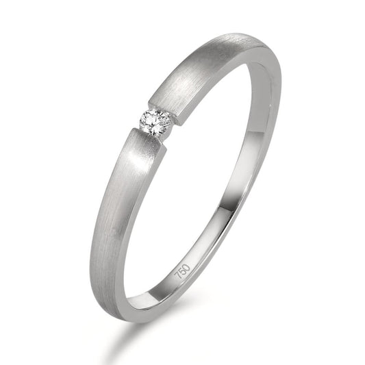 pierścionek zaręczynowy złoto białe 750/18 K Diament 0.03 ct, w-si