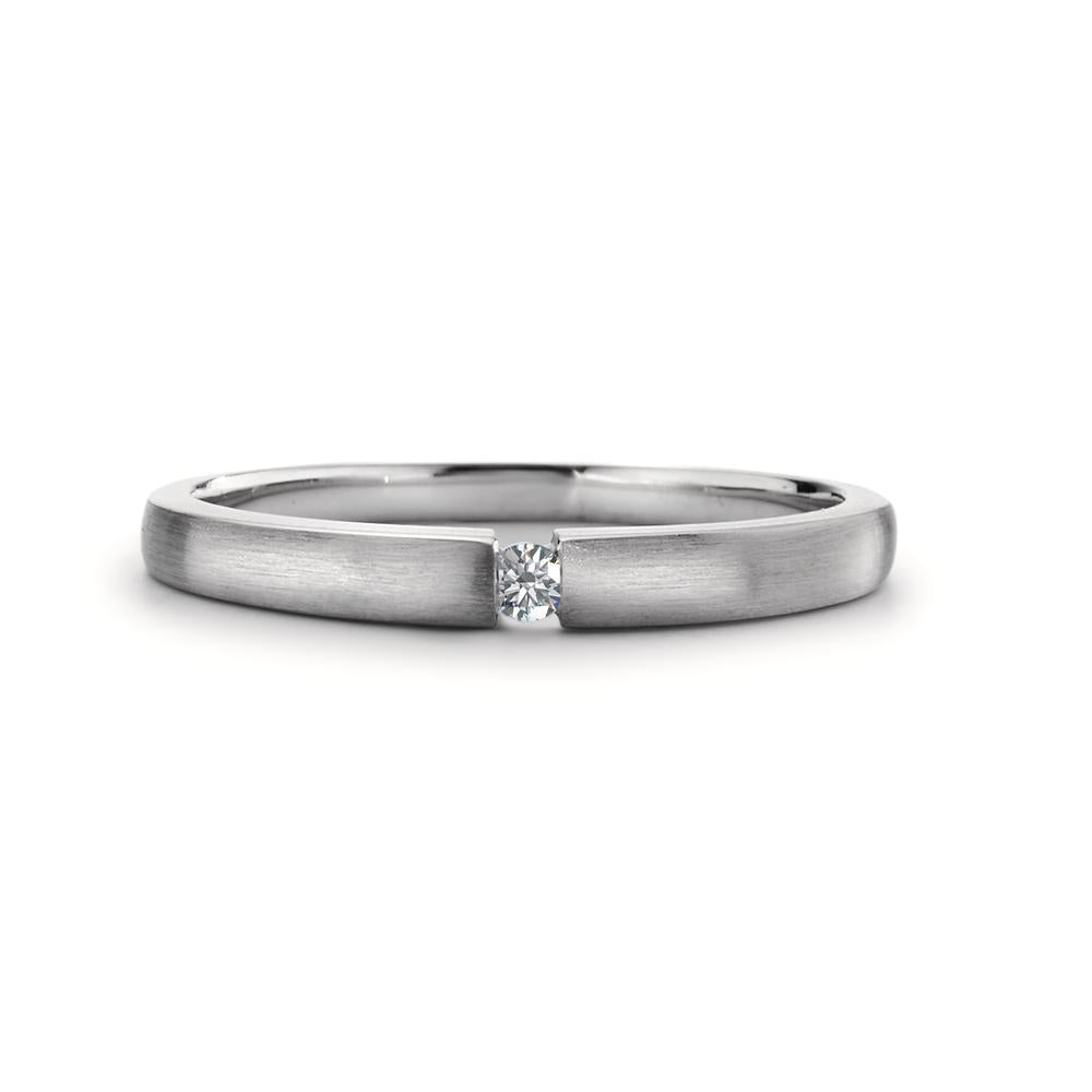 pierścionek zaręczynowy złoto białe 750/18 K Diament 0.03 ct, w-si