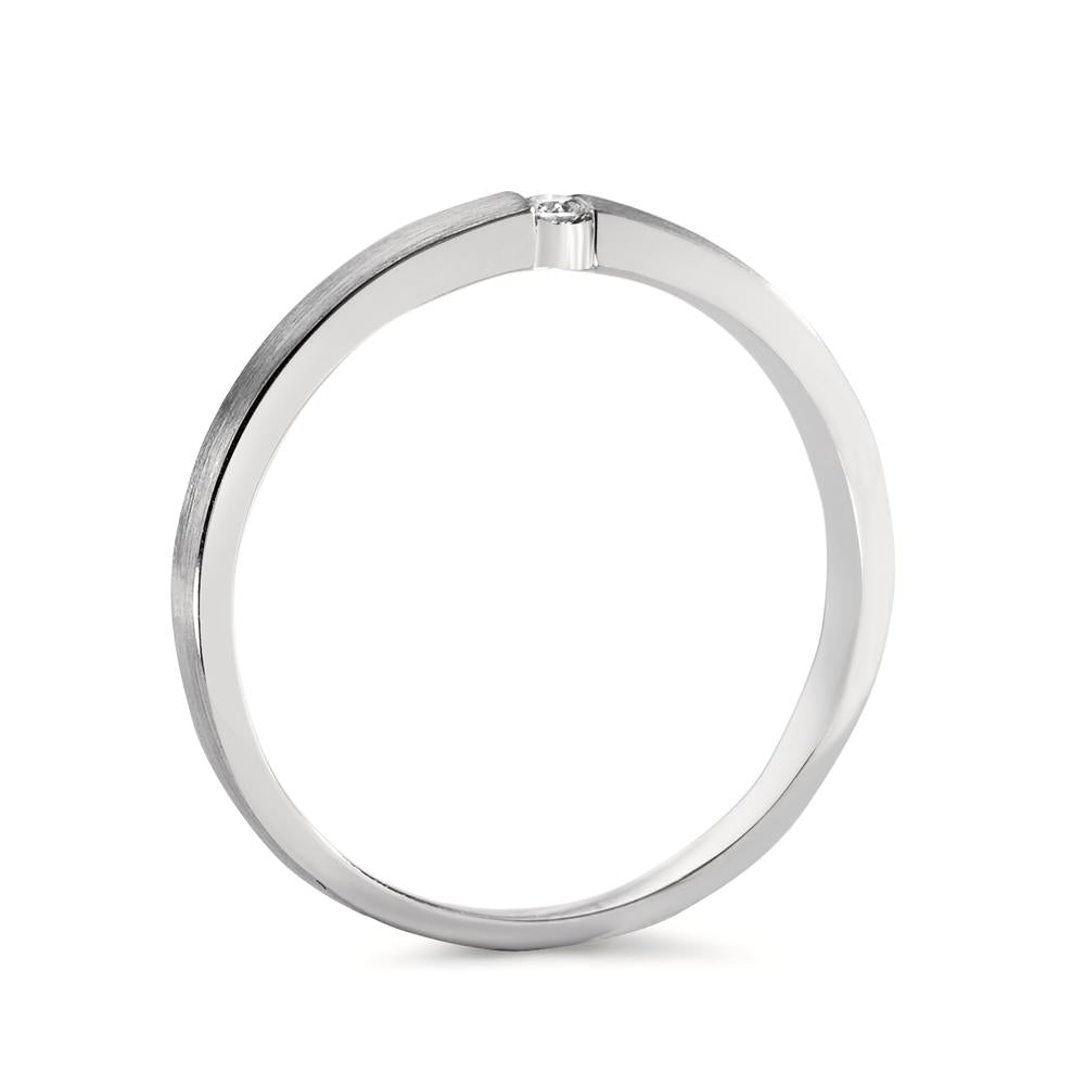 pierścionek zaręczynowy złoto białe 750/18 K Diament 0.03 ct, w-si