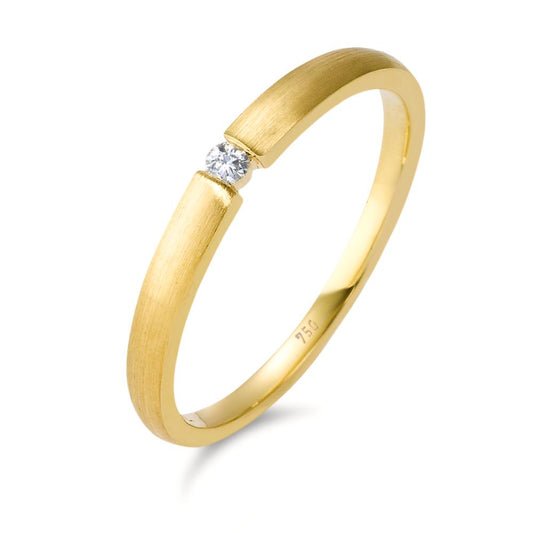 pierścionek zaręczynowy złoto żółte 750/18 K Diament 0.03 ct, w-si