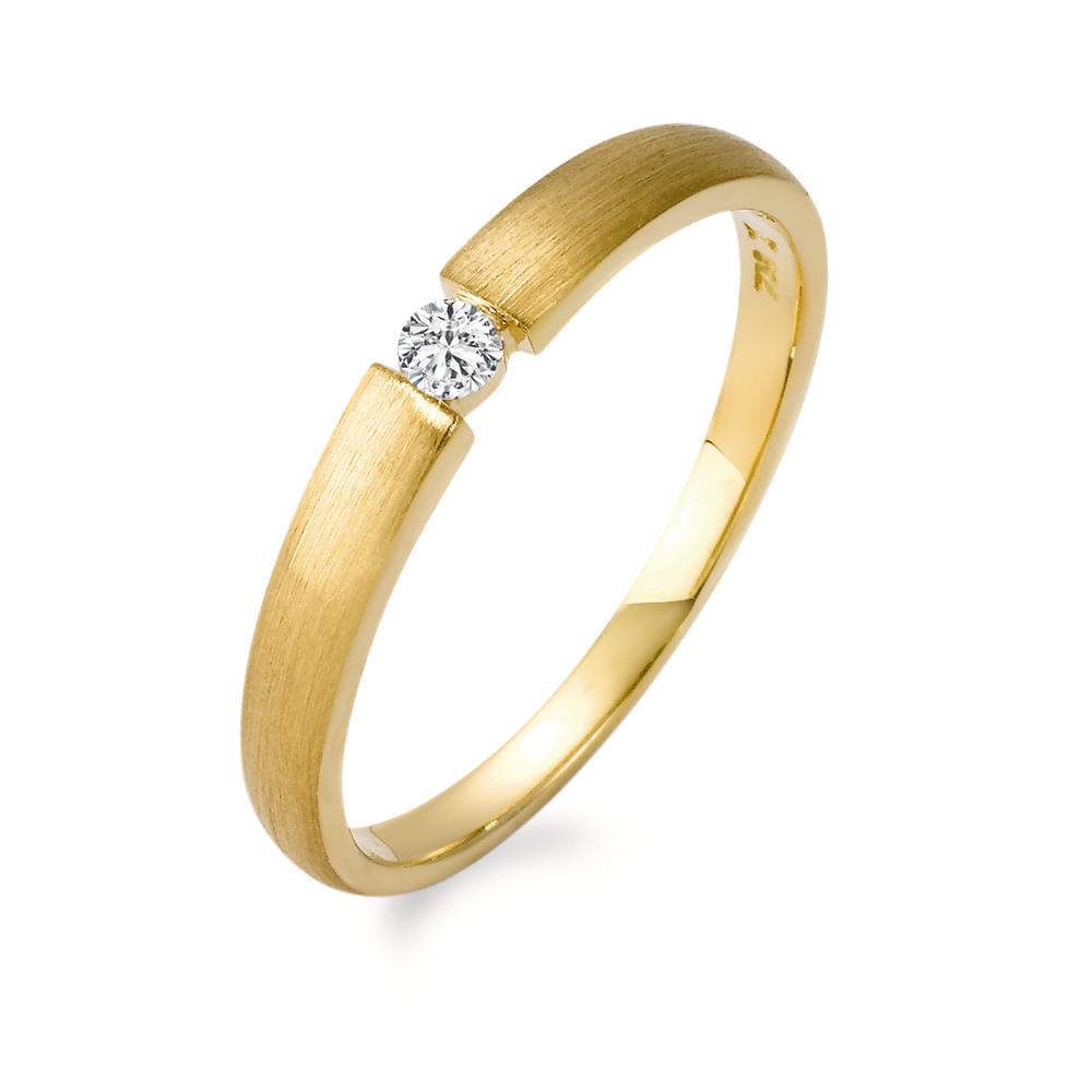 pierścionek zaręczynowy złoto żółte 750/18 K Diament 0.06 ct, w-si