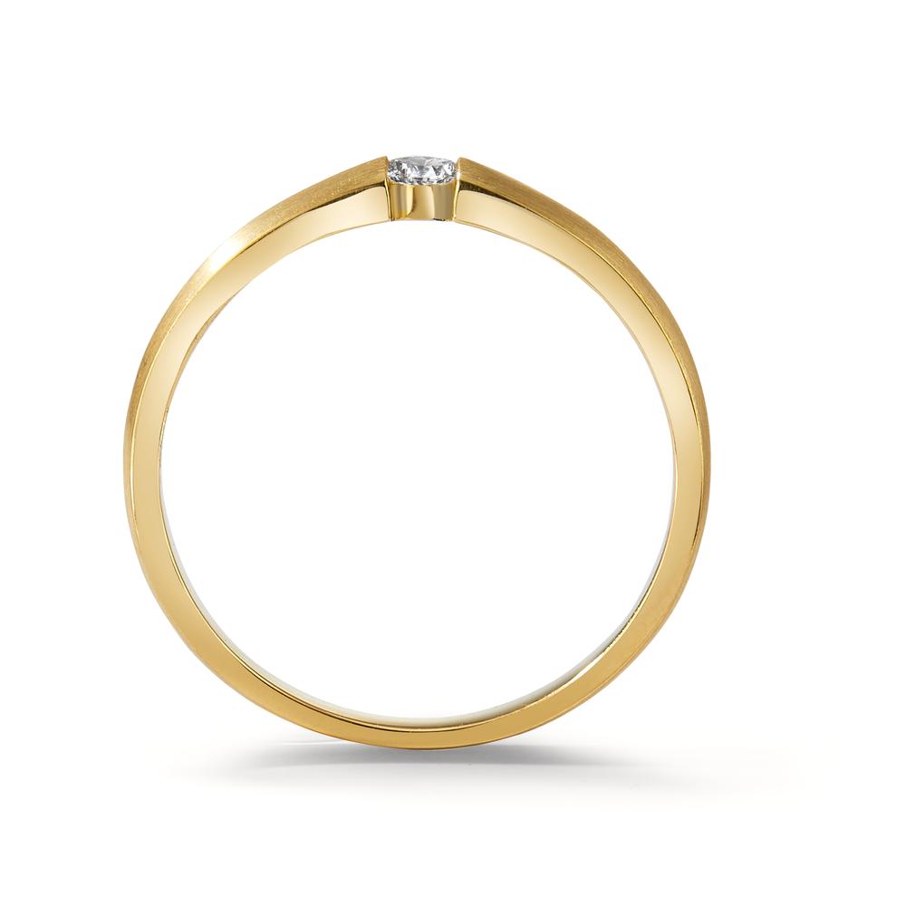 pierścionek zaręczynowy złoto żółte 750/18 K Diament 0.06 ct, w-si