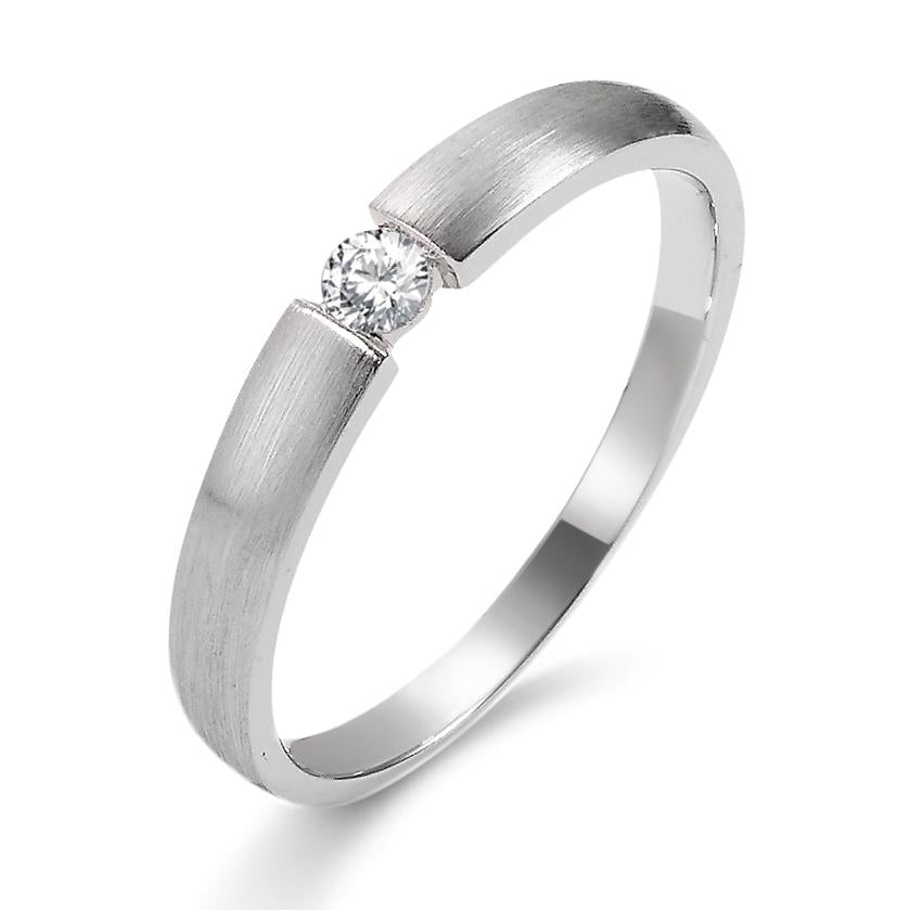 pierścionek zaręczynowy złoto białe 750/18 K Diament 0.06 ct, w-si