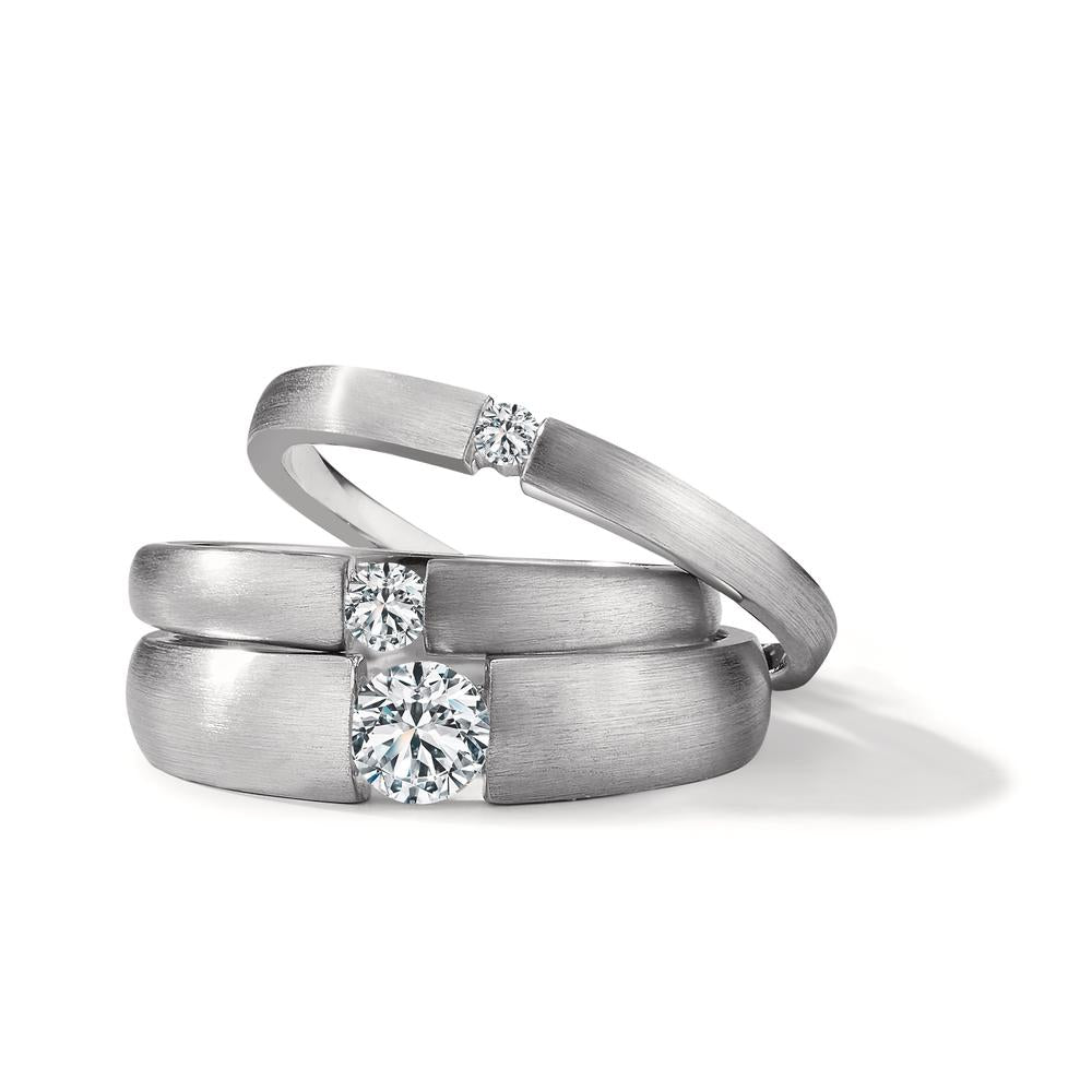 pierścionek zaręczynowy złoto białe 750/18 K Diament 0.03 ct, w-si