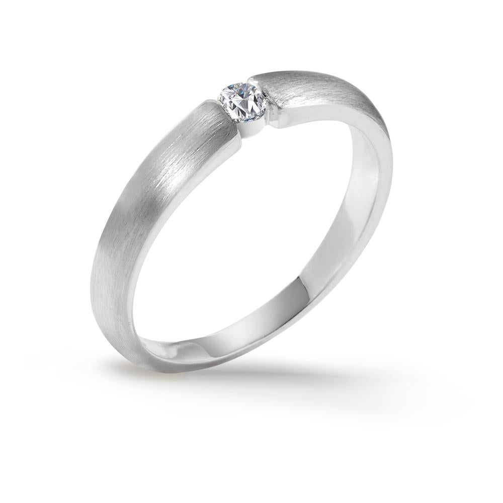 pierścionek zaręczynowy złoto białe 750/18 K Diament 0.06 ct, w-si
