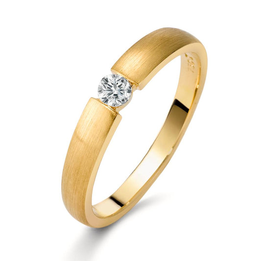 pierścionek zaręczynowy złoto żółte 750/18 K Diament 0.10 ct, w-si