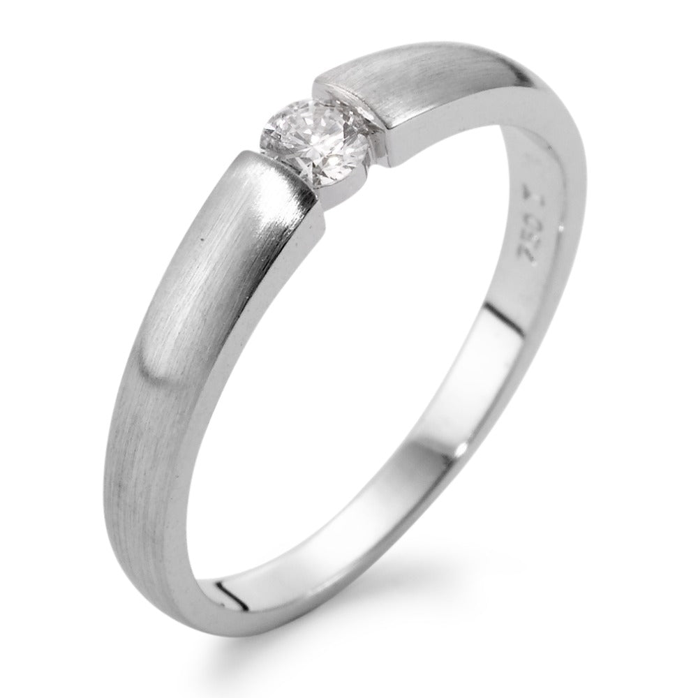 pierścionek zaręczynowy złoto białe 750/18 K Diament 0.15 ct, w-si