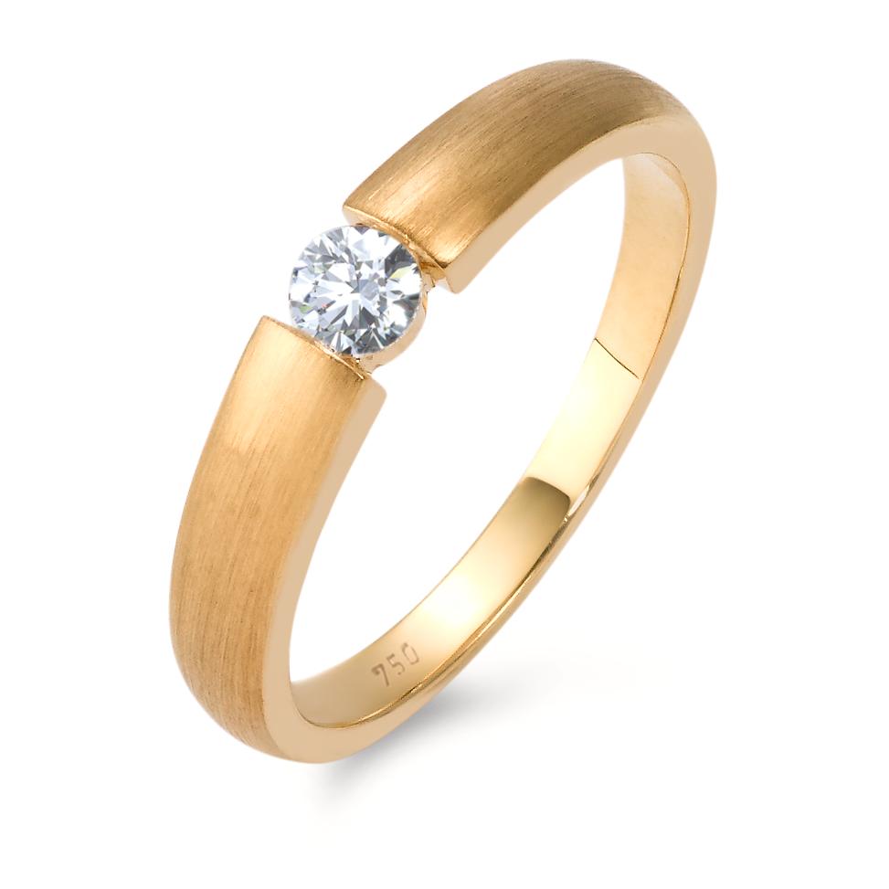 pierścionek zaręczynowy złoto żółte 750/18 K Diament 0.15 ct, w-si