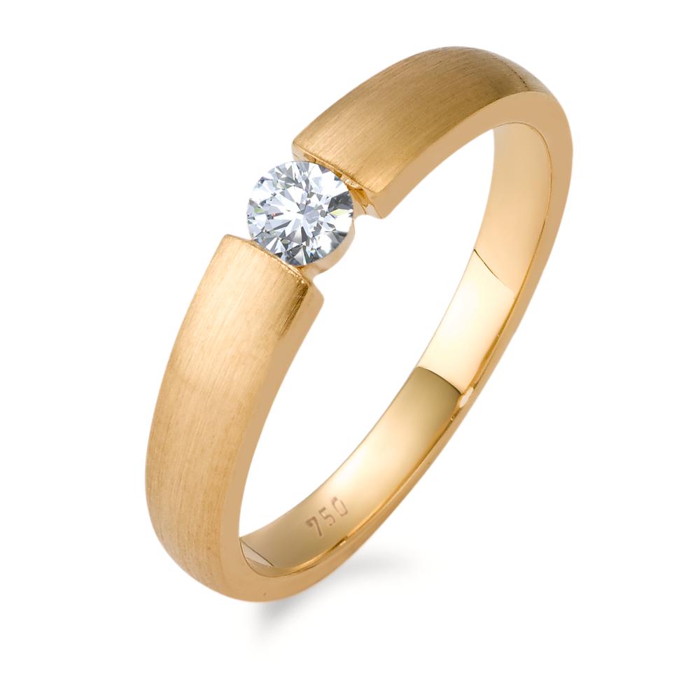 pierścionek zaręczynowy złoto żółte 750/18 K Diament 0.20 ct, w-si