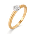 pierścionek zaręczynowy złoto żółte 750/18 K, złoto białe 750/18 K Diament 0.08 ct, w-si