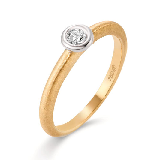 pierścionek zaręczynowy złoto żółte 750/18 K, złoto białe 750/18 K Diament 0.08 ct, w-si