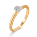 pierścionek zaręczynowy złoto żółte 750/18 K, złoto białe 750/18 K Diament 0.10 ct, w-si