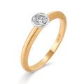 pierścionek zaręczynowy złoto żółte 750/18 K, złoto białe 750/18 K Diament 0.15 ct, w-si