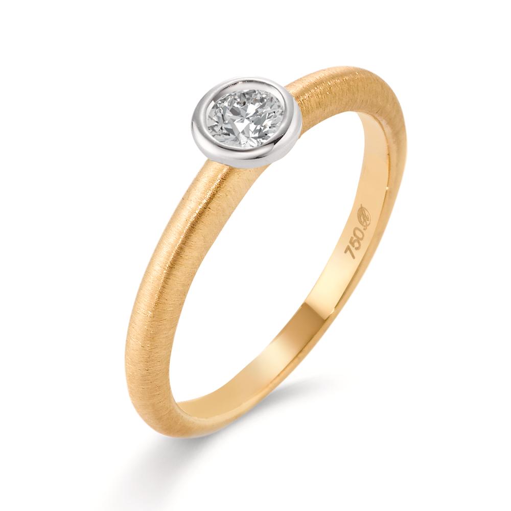 pierścionek zaręczynowy złoto żółte 750/18 K, złoto białe 750/18 K Diament 0.15 ct, w-si