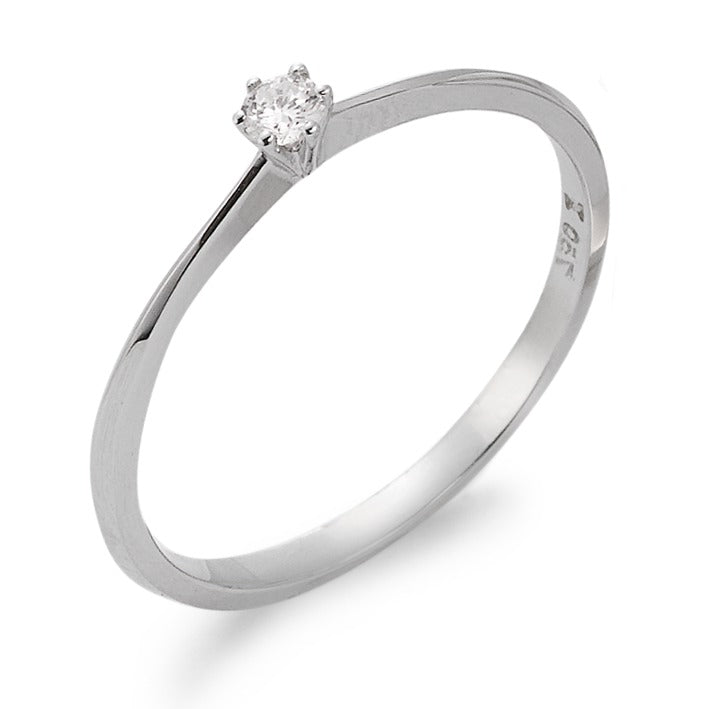 pierścionek zaręczynowy złoto białe 750/18 K Diament 0.05 ct, w-si