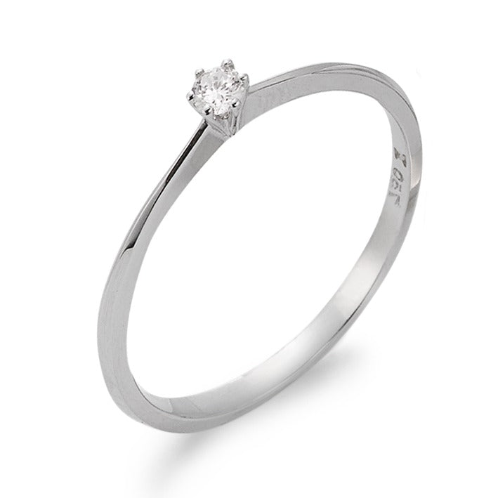 pierścionek zaręczynowy złoto białe 750/18 K Diament 0.07 ct, w-si