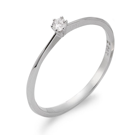 pierścionek zaręczynowy złoto białe 750/18 K Diament 0.07 ct, w-si