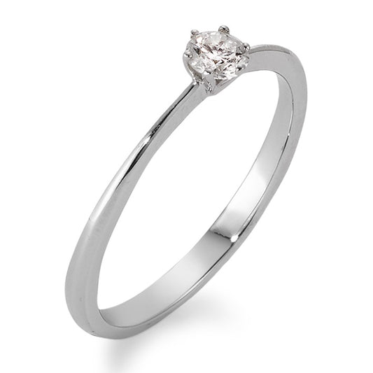 pierścionek zaręczynowy złoto białe 750/18 K Diament 0.09 ct, w-si
