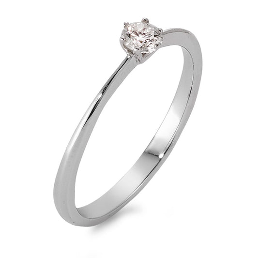 pierścionek zaręczynowy złoto białe 750/18 K Diament 0.13 ct, w-si