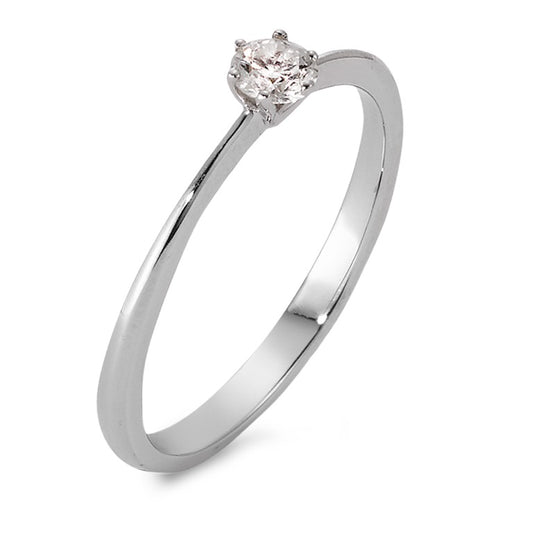 pierścionek zaręczynowy złoto białe 750/18 K Diament 0.15 ct, w-si