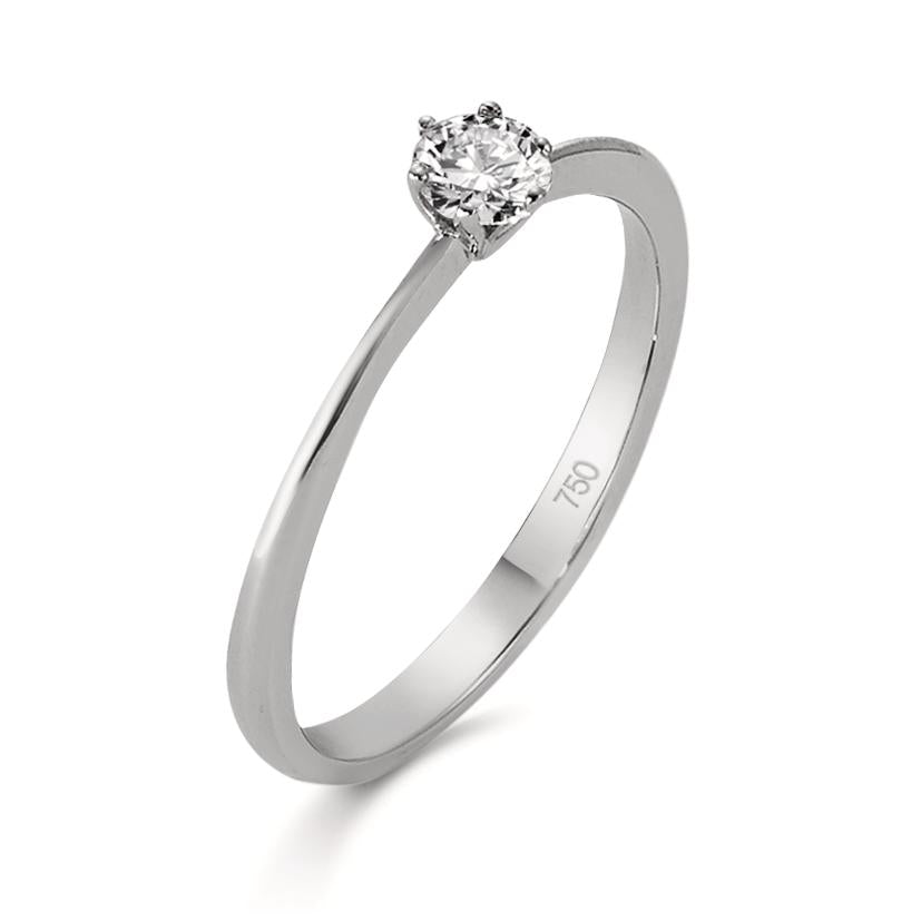 pierścionek zaręczynowy złoto białe 750/18 K Diament 0.20 ct, w-si