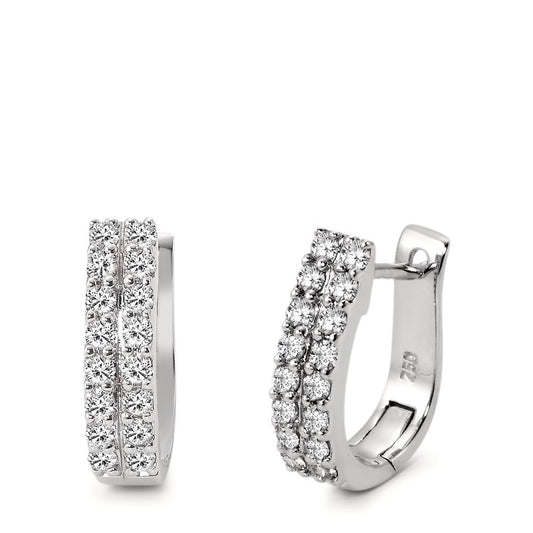 kolczyki koła zatrzaskowe złoto białe 750/18 K Diament 0.57 ct, 32 kamienie, w-si