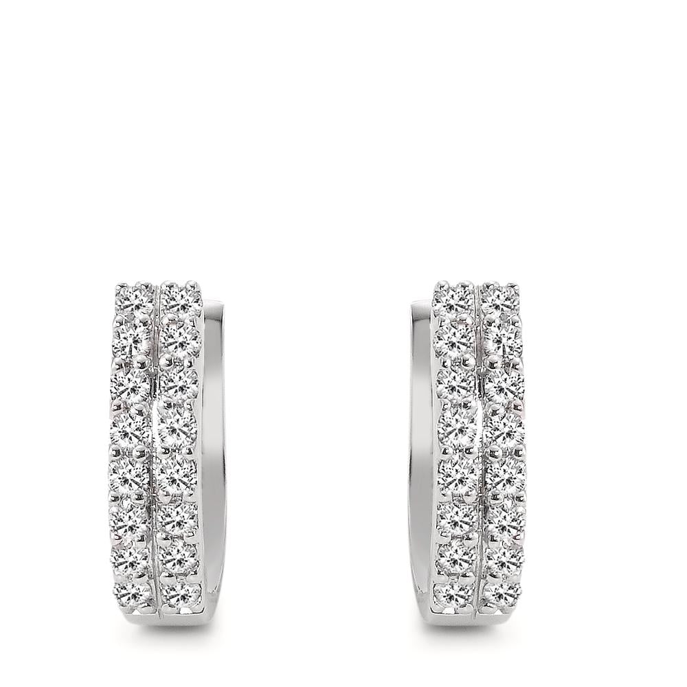 kolczyki koła zatrzaskowe złoto białe 750/18 K Diament 0.57 ct, 32 kamienie, w-si